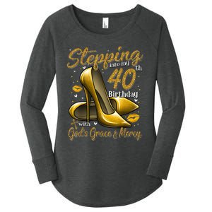 High Heels Stepping Into My 40th Birthday 40 and Fabulous Women's Perfect Tri Tunic Long Sleeve Shirt