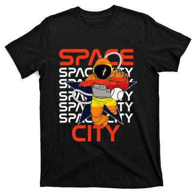 Htown Houston Space City Vintage Baseball Astronaut T-Shirt