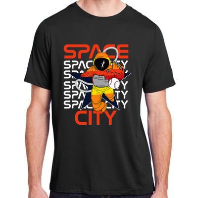 Htown Houston Space City Vintage Baseball Astronaut Adult ChromaSoft Performance T-Shirt