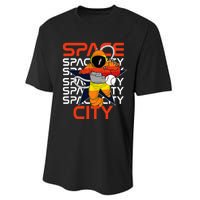 Htown Houston Space City Vintage Baseball Astronaut Performance Sprint T-Shirt