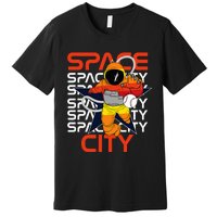 Htown Houston Space City Vintage Baseball Astronaut Premium T-Shirt