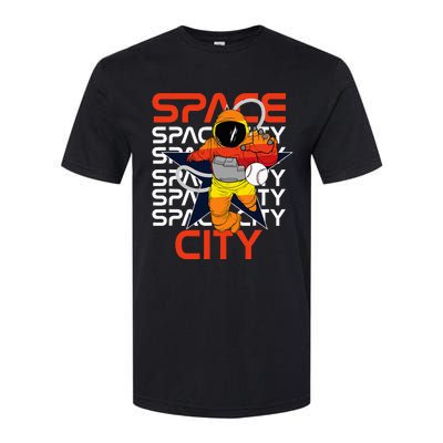 Htown Houston Space City Vintage Baseball Astronaut Softstyle CVC T-Shirt