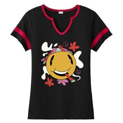 Happy Hippie Smoke Ladies Halftime Notch Neck Tee