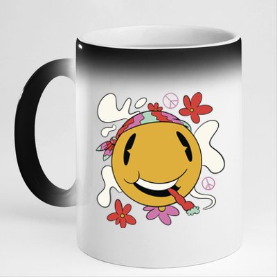 Happy Hippie Smoke 11oz Black Color Changing Mug