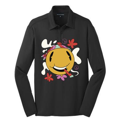 Happy Hippie Smoke Silk Touch Performance Long Sleeve Polo