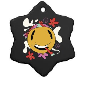 Happy Hippie Smoke Ceramic Star Ornament