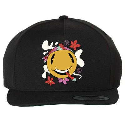 Happy Hippie Smoke Wool Snapback Cap