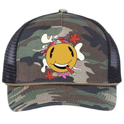 Happy Hippie Smoke Retro Rope Trucker Hat Cap