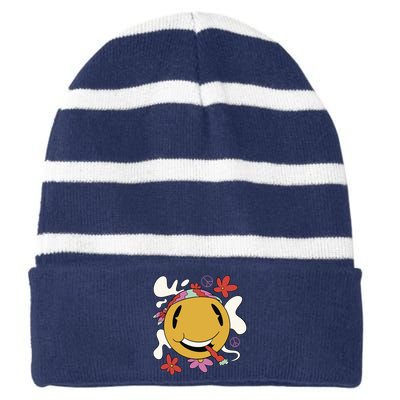 Happy Hippie Smoke Striped Beanie with Solid Band