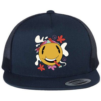 Happy Hippie Smoke Flat Bill Trucker Hat