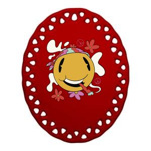 Happy Hippie Smoke Ceramic Oval Ornament