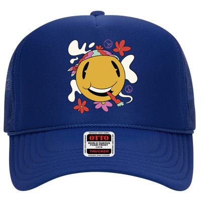 Happy Hippie Smoke High Crown Mesh Back Trucker Hat