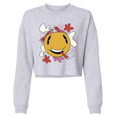 Happy Hippie Smoke Cropped Pullover Crew