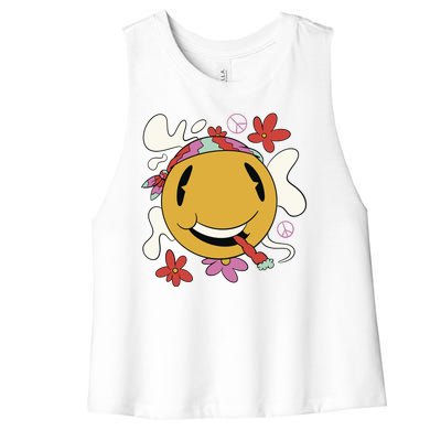 Happy Hippie Smoke Women's Racerback Cropped Tank