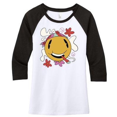 Happy Hippie Smoke Women's Tri-Blend 3/4-Sleeve Raglan Shirt