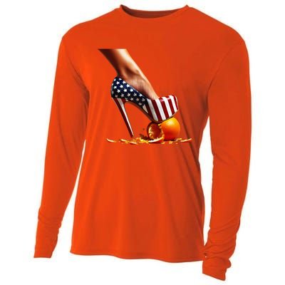 High Heels Squash Oranges; Kamala Harris Election Cooling Performance Long Sleeve Crew