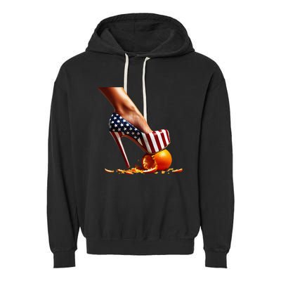 High Heels Squash Oranges; Kamala Harris Election Garment-Dyed Fleece Hoodie