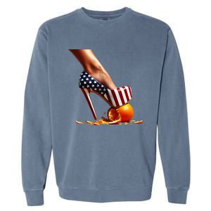 High Heels Squash Oranges; Kamala Harris Election Garment-Dyed Sweatshirt