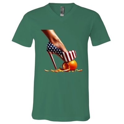 High Heels Squash Oranges; Kamala Harris Election V-Neck T-Shirt