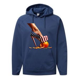 High Heels Squash Oranges; Kamala Harris Election Performance Fleece Hoodie