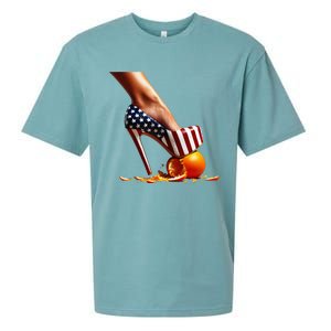 High Heels Squash Oranges; Kamala Harris Election Sueded Cloud Jersey T-Shirt