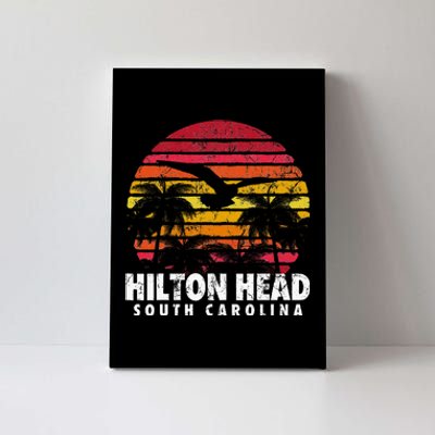 Hilton Head South Carolina Retro Sunset Style Beach Island Canvas