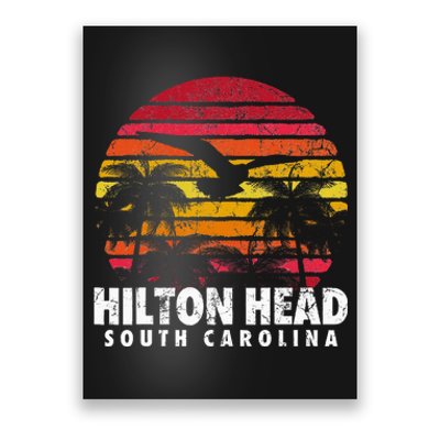 Hilton Head South Carolina Retro Sunset Style Beach Island Poster