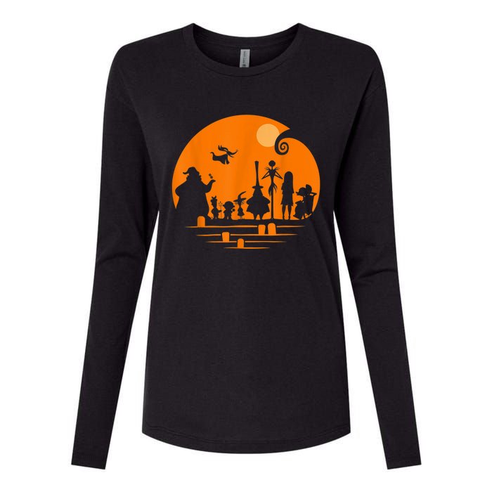 He Halloween Silhouette Womens Cotton Relaxed Long Sleeve T-Shirt