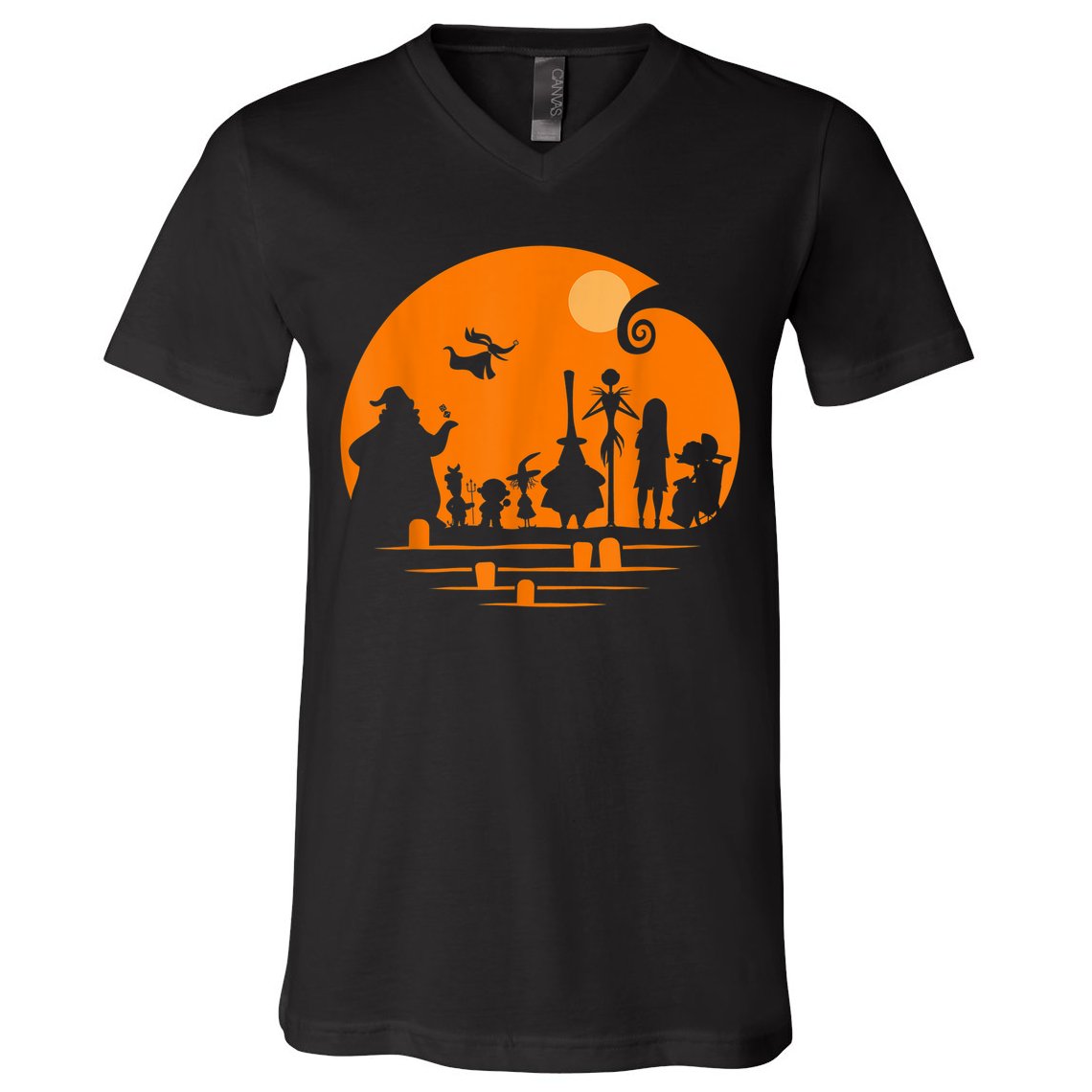 He Halloween Silhouette V-Neck T-Shirt
