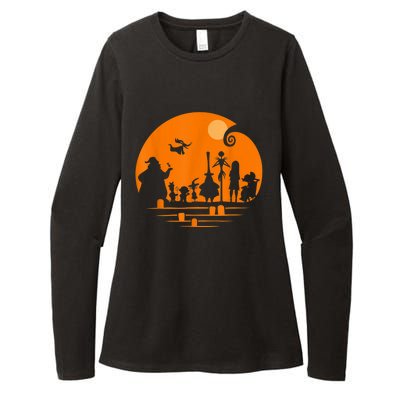 He Halloween Silhouette Womens CVC Long Sleeve Shirt