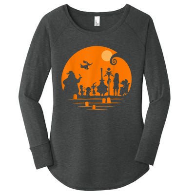 He Halloween Silhouette Women's Perfect Tri Tunic Long Sleeve Shirt