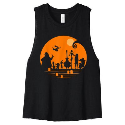 He Halloween Silhouette Women's Racerback Cropped Tank