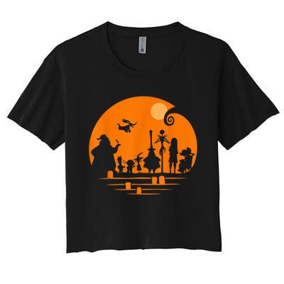 He Halloween Silhouette Women's Crop Top Tee