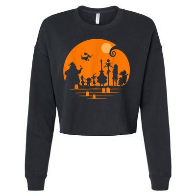 He Halloween Silhouette Cropped Pullover Crew