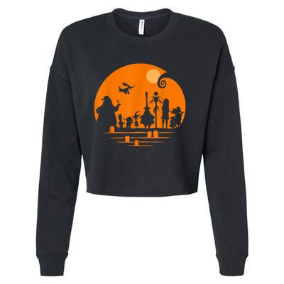 He Halloween Silhouette Cropped Pullover Crew