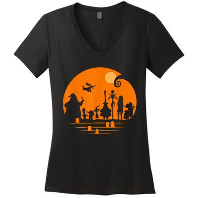 He Halloween Silhouette Women's V-Neck T-Shirt