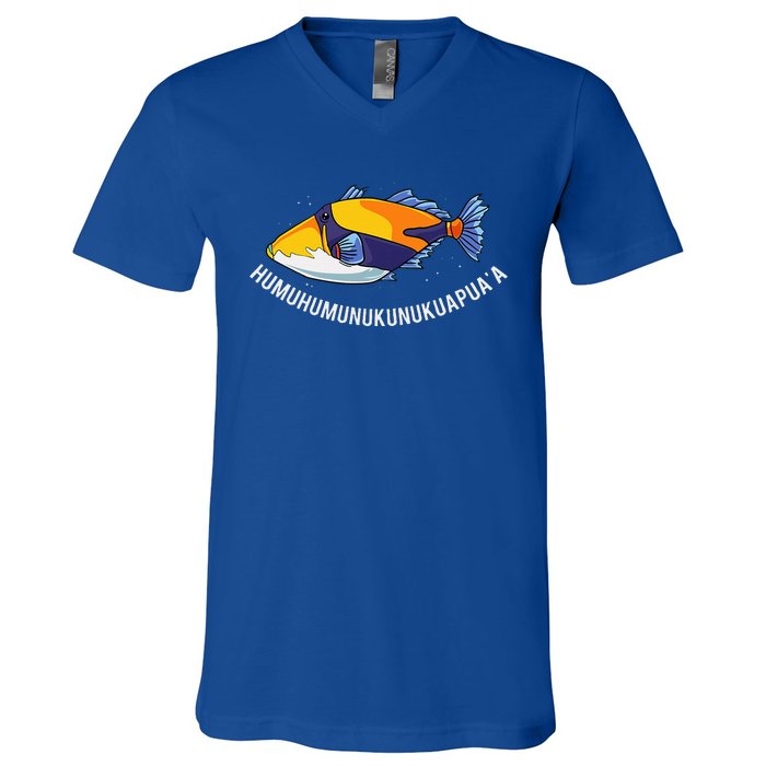 HumuhumunukunukuapuaA Hawaiian State Fish V-Neck T-Shirt