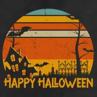 Happy Halloween Spooky Bats Vintage Sunset Trucker Hat