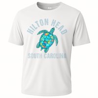 Hilton Head SC Beach Design Sea Turtle Illustration Gift Cooling Performance Crew T-Shirt