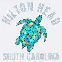 Hilton Head SC Beach Design Sea Turtle Illustration Gift Cooling Performance Crew T-Shirt