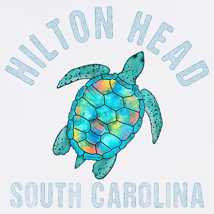 Hilton Head SC Beach Design Sea Turtle Illustration Gift Cooling Performance Crew T-Shirt