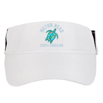 Hilton Head SC Beach Design Sea Turtle Illustration Gift Adult Drive Performance Visor