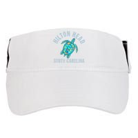 Hilton Head SC Beach Design Sea Turtle Illustration Gift Adult Drive Performance Visor
