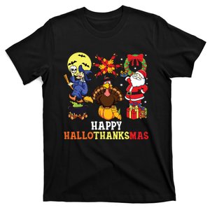 Happy Hallothanksmas Shirts Halloween Thanksgiving Christmas T-Shirt