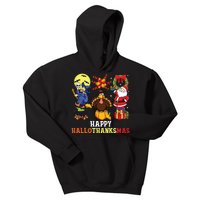 Happy Hallothanksmas Shirts Halloween Thanksgiving Christmas Kids Hoodie