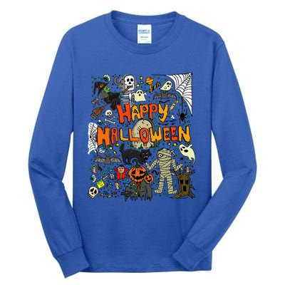 Happy Halloween Scary Retro Gift Tall Long Sleeve T-Shirt