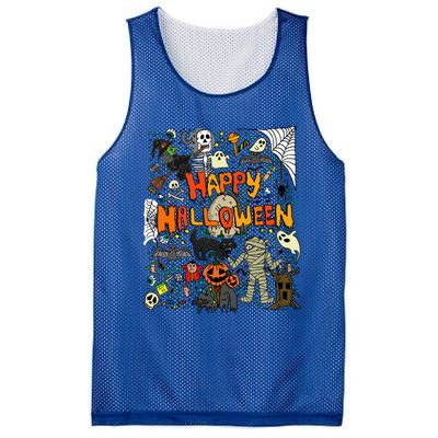 Happy Halloween Scary Retro Gift Mesh Reversible Basketball Jersey Tank