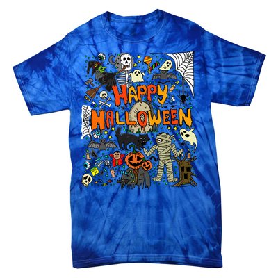 Happy Halloween Scary Retro Gift Tie-Dye T-Shirt