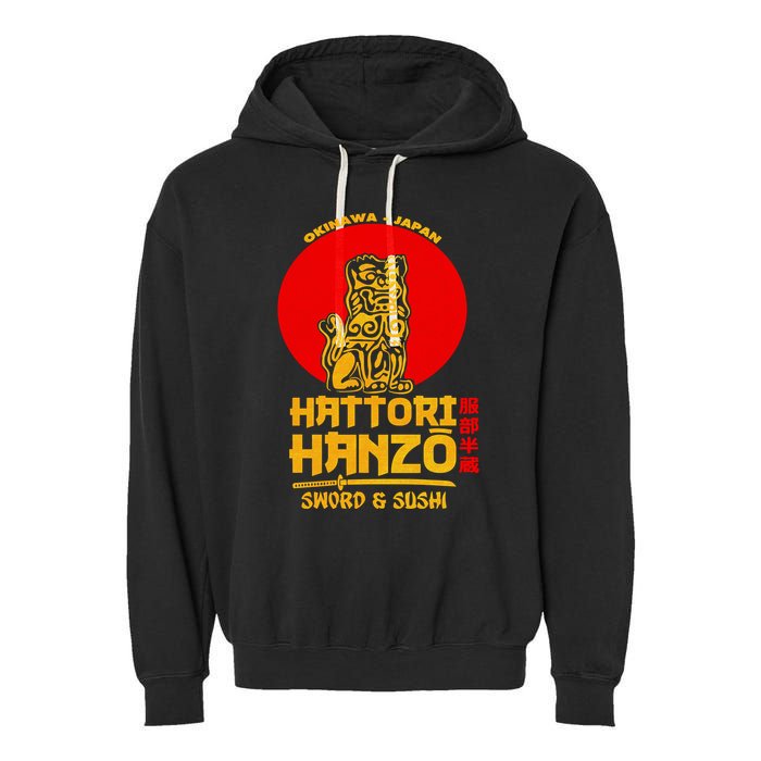 Hattori Hanzos Sword And Sushi Garment-Dyed Fleece Hoodie