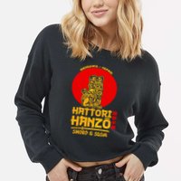 Hattori Hanzos Sword And Sushi Cropped Pullover Crew
